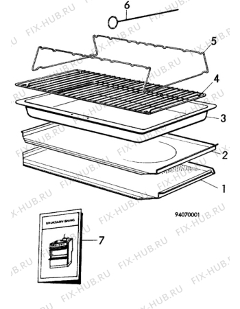 Взрыв-схема плиты (духовки) Unknown QC608F - Схема узла H10 Oven Furniture, Users manual